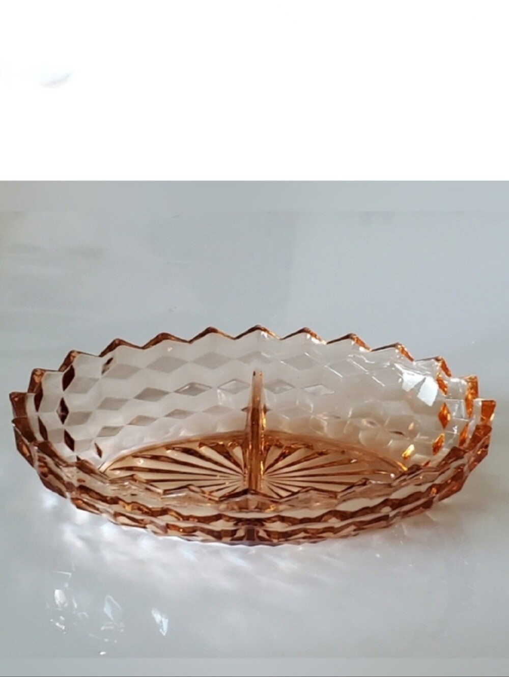 Vntg "Whitehall Peach" 2-Part 10" Oval Dish by Colony - Picture 5 of 12